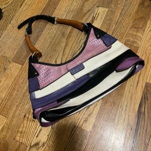 Purple Pink White Leather Purse
